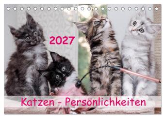 Kalender/Terminbuch Katzen Persönlichkeiten 2027 (Tischkalender 2027 DIN A5 quer), CALVENDO Monatskalender Calvendo