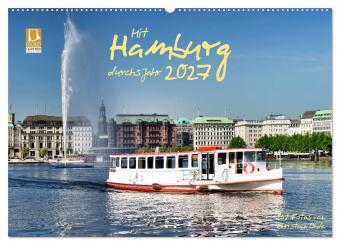 Kalendář/Diář Mit Hamburg durchs Jahr 2027 (Wandkalender 2027 DIN A2 quer), CALVENDO Monatskalender Calvendo