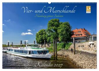 Naptár/Határidőnapló Vier- und Marschlande Hamburgs grüner Südosten (Wandkalender 2027 DIN A2 quer), CALVENDO Monatskalender Calvendo