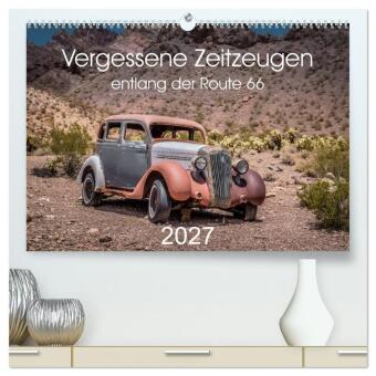 Naptár/Határidőnapló Vergessene Zeitzeugen entlang der Route 66 (hochwertiger Premium Wandkalender 2027 DIN A2 quer), Kunstdruck in Hochglanz Calvendo