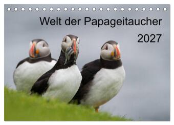 Kalender/agenda Welt der Papageitaucher (Tischkalender 2027 DIN A5 quer), CALVENDO Monatskalender Calvendo