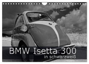 Kalender/Terminbuch BMW Isetta 300 in schwarzweiß (Wandkalender 2027 DIN A4 quer), CALVENDO Monatskalender Calvendo