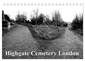 Kalendář/Diář Highgate Cemetery London (Tischkalender 2027 DIN A5 quer), CALVENDO Monatskalender Calvendo