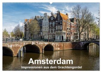 Kalendár/Diár Amsterdam - Impressionen aus dem Grachtengordel (Wandkalender 2027 DIN A2 quer), CALVENDO Monatskalender Calvendo