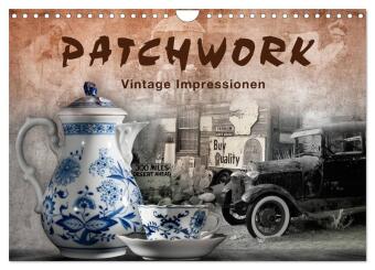 Koledar/Rokovnik Patchwork - Vintage Impressionen (Wandkalender 2027 DIN A4 quer), CALVENDO Monatskalender Calvendo