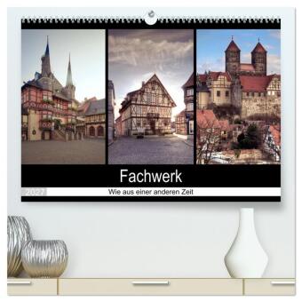 Naptár/Határidőnapló Fachwerk - wie aus einer anderen Zeit (hochwertiger Premium Wandkalender 2027 DIN A2 quer), Kunstdruck in Hochglanz Calvendo