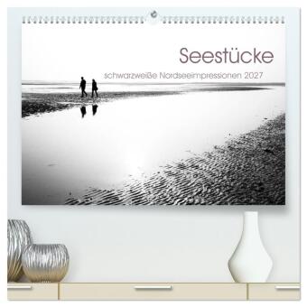 Kalender/Terminbuch Seestücke. Schwarzweiße Nordseeimpressionen 2027 (hochwertiger Premium Wandkalender 2027 DIN A2 quer), Kunstdruck in Hochglanz Calvendo