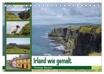 Kalender/Terminbuch Irland wie gemalt (Tischkalender 2027 DIN A5 quer), CALVENDO Monatskalender Calvendo