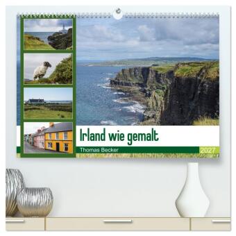 Kalendář/Diář Irland wie gemalt (hochwertiger Premium Wandkalender 2027 DIN A2 quer), Kunstdruck in Hochglanz Calvendo