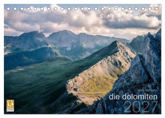 Calendar / Agendă die dolomiten (Tischkalender 2027 DIN A5 quer), CALVENDO Monatskalender Calvendo