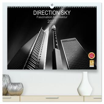 Naptár/Határidőnapló Direction Sky - Faszination Architektur 2027 (hochwertiger Premium Wandkalender 2027 DIN A2 quer), Kunstdruck in Hochglanz Calvendo