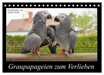 Kalender/Terminbuch Graupapageien zum Verlieben (Tischkalender 2027 DIN A5 quer), CALVENDO Monatskalender Calvendo