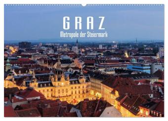 Kalendář/Diář Graz - Metropole der Steiermark (Wandkalender 2027 DIN A2 quer), CALVENDO Monatskalender Calvendo