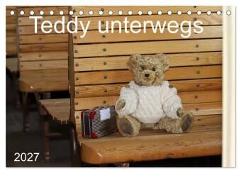 Kalender/agenda Teddy unterwegs (Tischkalender 2027 DIN A5 quer), CALVENDO Monatskalender Calvendo