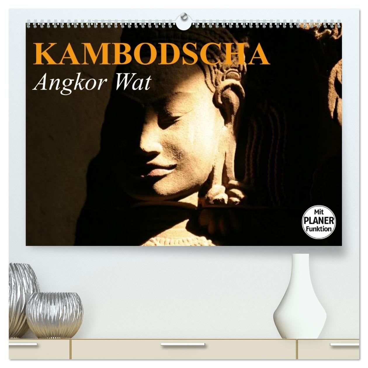 Kalendář/Diář Kambodscha. Angkor Wat (hochwertiger Premium Wandkalender 2027 DIN A2 quer), Kunstdruck in Hochglanz Calvendo