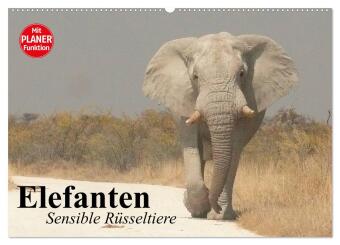 Kalender/Terminbuch Elefanten. Sensible Rüsseltiere (Wandkalender 2027 DIN A2 quer), CALVENDO Monatskalender Calvendo