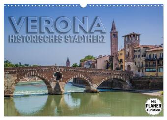 Kalendár/Diár VERONA Historisches Stadtherz (Wandkalender 2027 DIN A3 quer), CALVENDO Monatskalender Calvendo