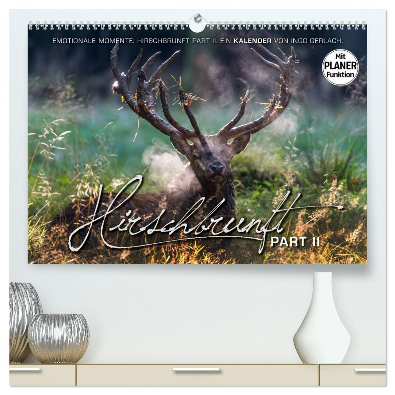 Kalender/agenda Emotionale Momente: Hirschbrunft. Part II. (hochwertiger Premium Wandkalender 2027 DIN A2 quer), Kunstdruck in Hochglanz Calvendo