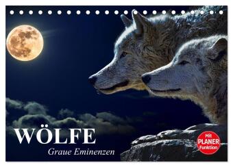 Kalender/Terminbuch Wölfe. Graue Eminenzen (Tischkalender 2027 DIN A5 quer), CALVENDO Monatskalender Calvendo