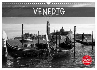 Kalender/Terminbuch Venedig schwarz-weiß (Wandkalender 2027 DIN A3 quer), CALVENDO Monatskalender Calvendo
