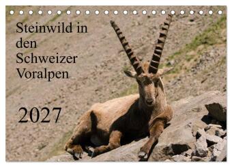 Kalendár/Diár Steinwild in den Schweizer Voralpen (Tischkalender 2027 DIN A5 quer), CALVENDO Monatskalender Calvendo