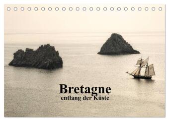 Naptár/Határidőnapló Bretagne entlang der Küste (Tischkalender 2027 DIN A5 quer), CALVENDO Monatskalender Calvendo