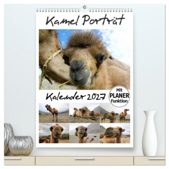 Kalendář/Diář Kamel Porträt (hochwertiger Premium Wandkalender 2027 DIN A2 hoch), Kunstdruck in Hochglanz Calvendo