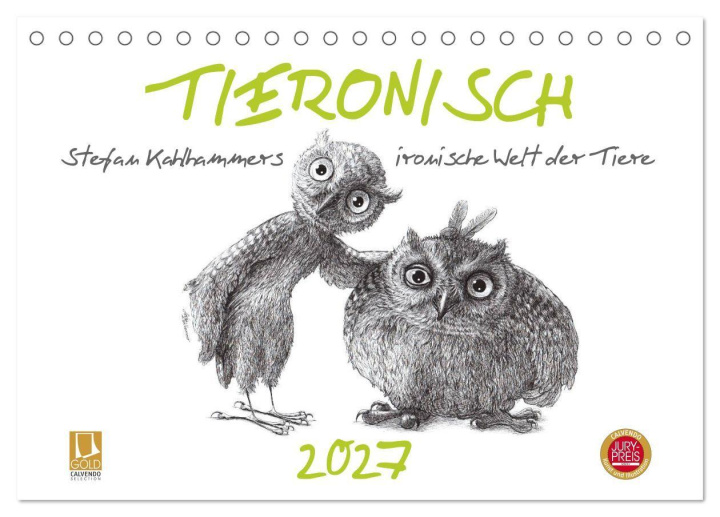 Naptár/Határidőnapló TIERONISCH (Tischkalender 2027 DIN A5 quer), CALVENDO Monatskalender Calvendo