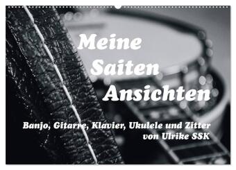 Naptár/Határidőnapló Meine Saiten Ansichten - Banjo, Gitarre, Klavier, Ukulele und Zitter von Ulrike SSK (Wandkalender 2027 DIN A2 quer), CALVENDO Monatskalender Calvendo