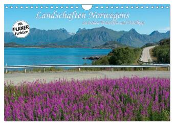 Naptár/Határidőnapló Landschaften Norwegens zwischen Polarkreis und Nordkap (Wandkalender 2027 DIN A4 quer), CALVENDO Monatskalender Calvendo