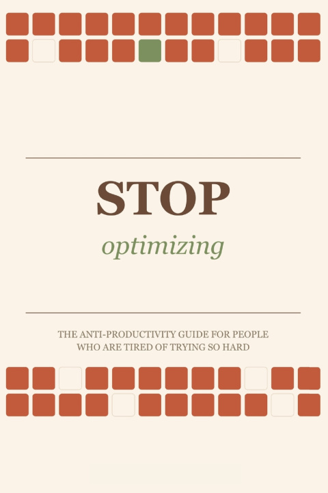 Kniha STOP OPTIMIZING Frank Avolio