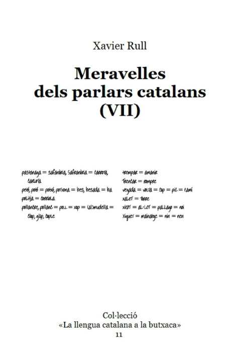 Książka Meravelles dels parlars catalans (VII) Xavier Rull