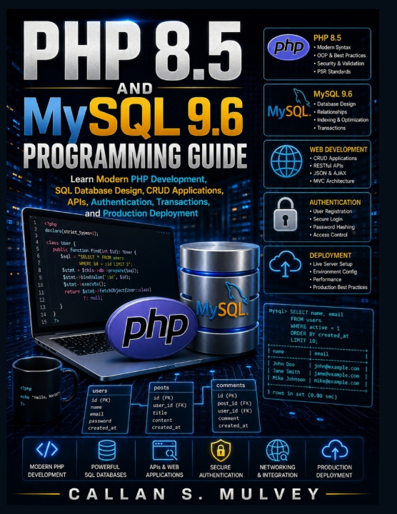 Book PHP 8.5 and MySQL 9.6 Programming Guide Callan S. Mulvey