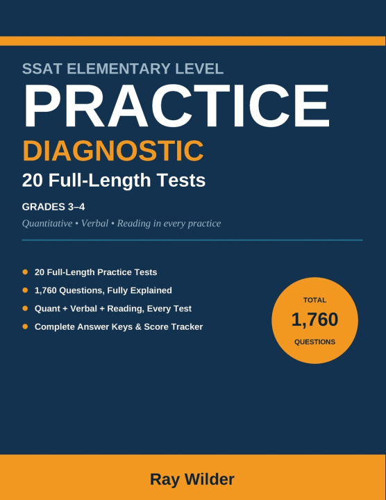 Książka SSAT Elementary Level Diagnostic Practice Tests Ray Wilder