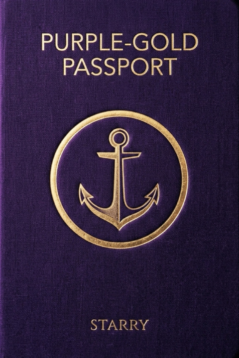 Buch Purple-Gold Passport Starry T