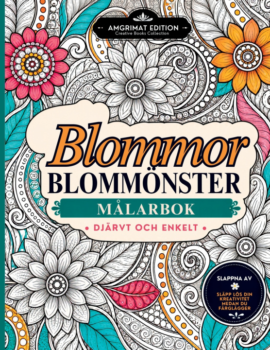 Buch Blommor Blommönster Målarbok Amgrimat Editions