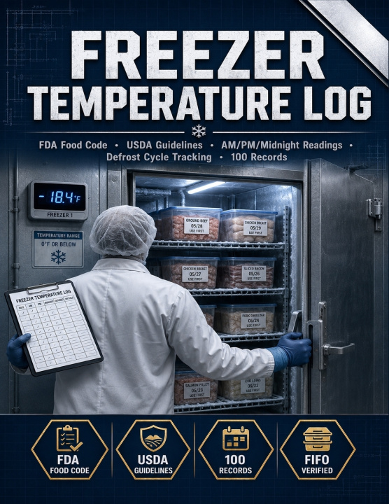 Libro Freezer Temperature Log ESME