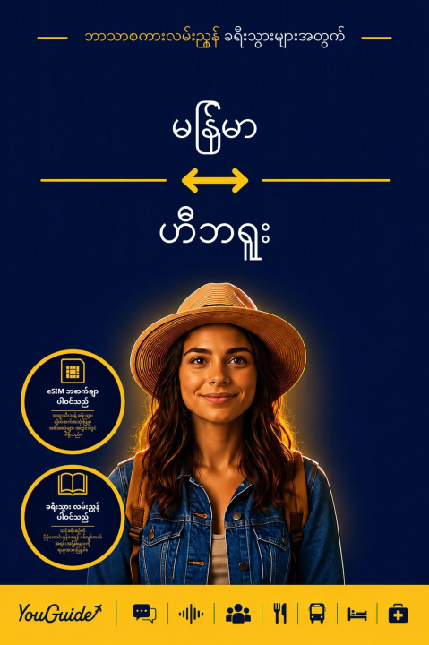 E-book Language Guide for Travelers - Burmese to Hebrew YouGuide