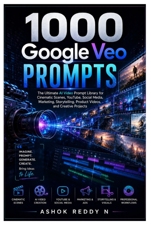 Knjiga 1000 Google Veo Prompts Ashokreddy Nemilidinne