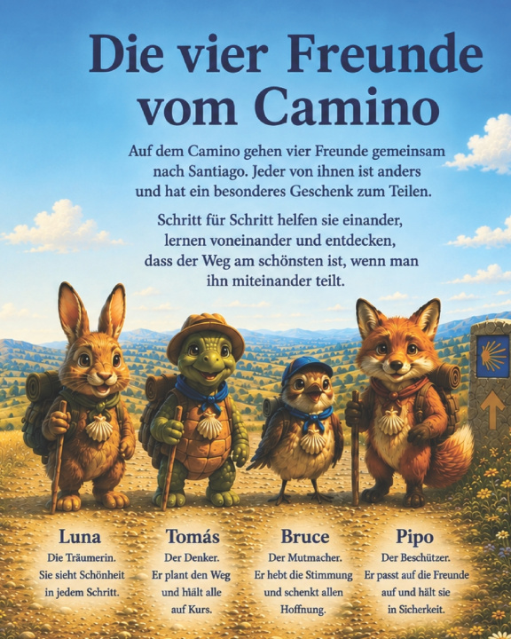 Carte Die vier Freunde vom Camino Alexius Fuentes Bermudez