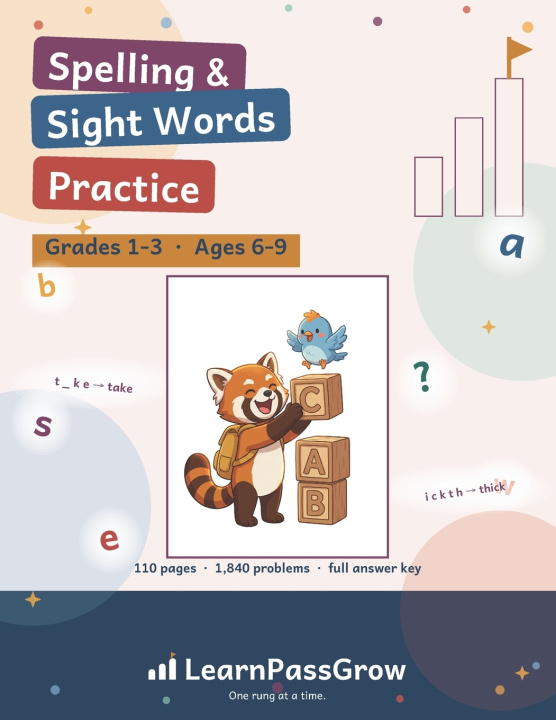 Livro Spelling & Sight Words Practice LearnPassGrow
