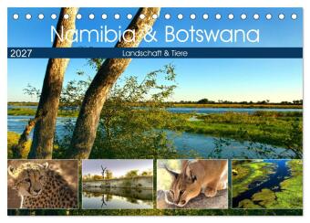 Kalendář/Diář Namibia & Botswana (Tischkalender 2027 DIN A5 quer), CALVENDO Monatskalender Calvendo