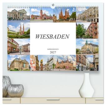 Kalendář/Diář Wiesbaden Impressionen (hochwertiger Premium Wandkalender 2027 DIN A2 quer), Kunstdruck in Hochglanz Calvendo