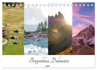 Kalendář/Diář Bergerlebnis Dolomiten (Tischkalender 2027 DIN A5 quer), CALVENDO Monatskalender Calvendo