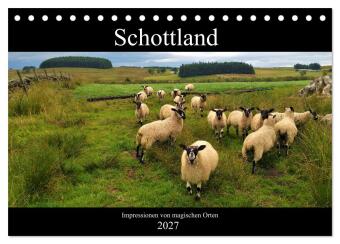 Kalendář/Diář Schottland - Impressionen von magischen Orten (Tischkalender 2027 DIN A5 quer), CALVENDO Monatskalender Calvendo