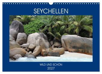 Kalendář/Diář Seychellen - Wild und Schön (Wandkalender 2027 DIN A3 quer), CALVENDO Monatskalender Calvendo