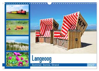 Kalendář/Diář Langeoog - Sommer, Sonne, Strand (Wandkalender 2027 DIN A3 quer), CALVENDO Monatskalender Calvendo