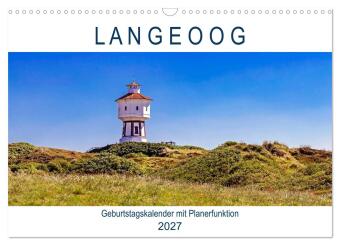 Kalendář/Diář Langeoog Geburtstagskalender (Wandkalender 2027 DIN A3 quer), CALVENDO Monatskalender Calvendo