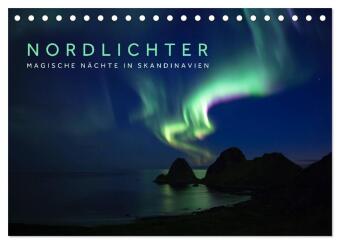 Kalendář/Diář Nordlichter - Magische Nächte in Skandinavien (Tischkalender 2027 DIN A5 quer), CALVENDO Monatskalender Calvendo