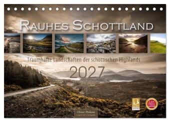 Kalendář/Diář Rauhes Schottland (Tischkalender 2027 DIN A5 quer), CALVENDO Monatskalender Calvendo